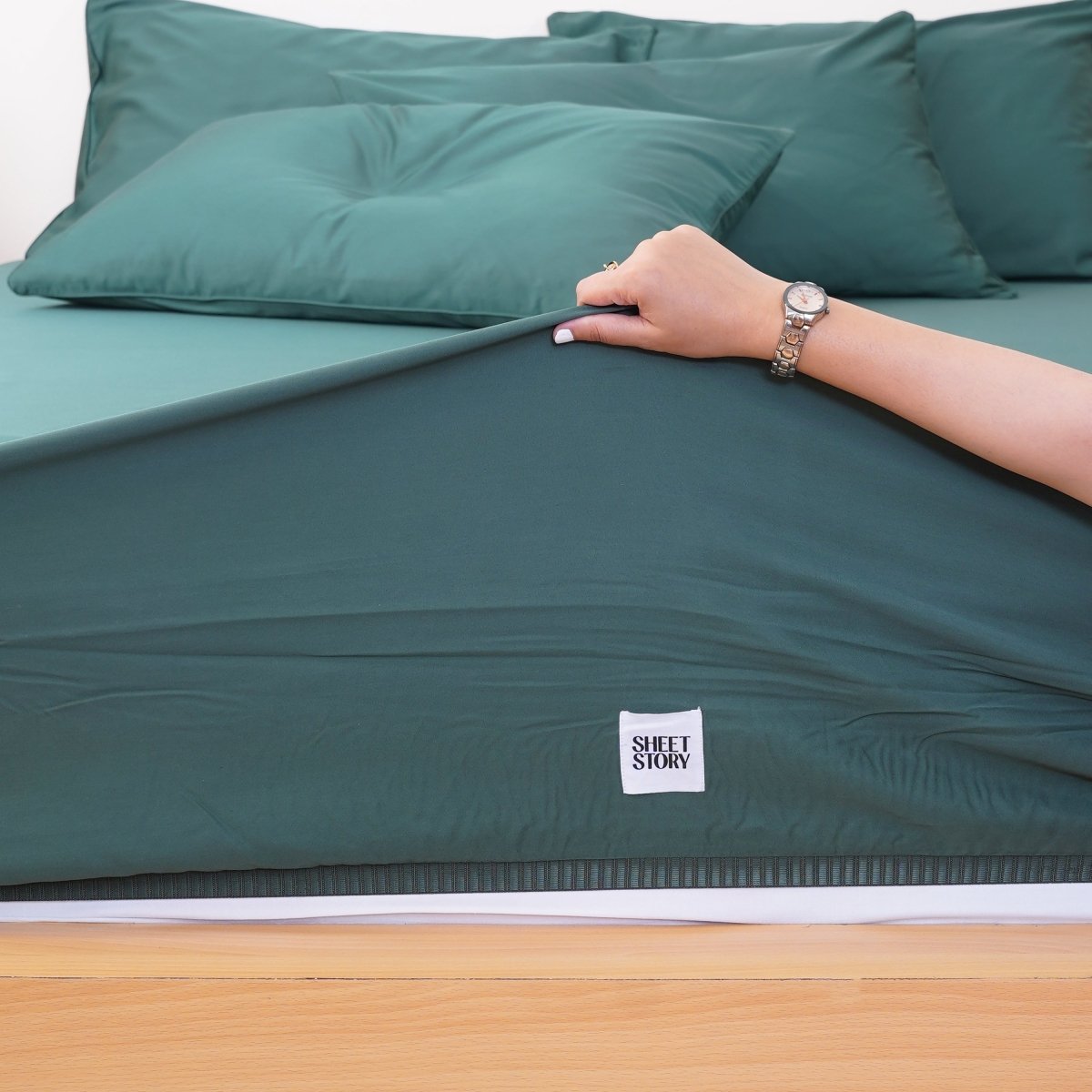 Ackly Bamboo Royal Green Full Bedding Set