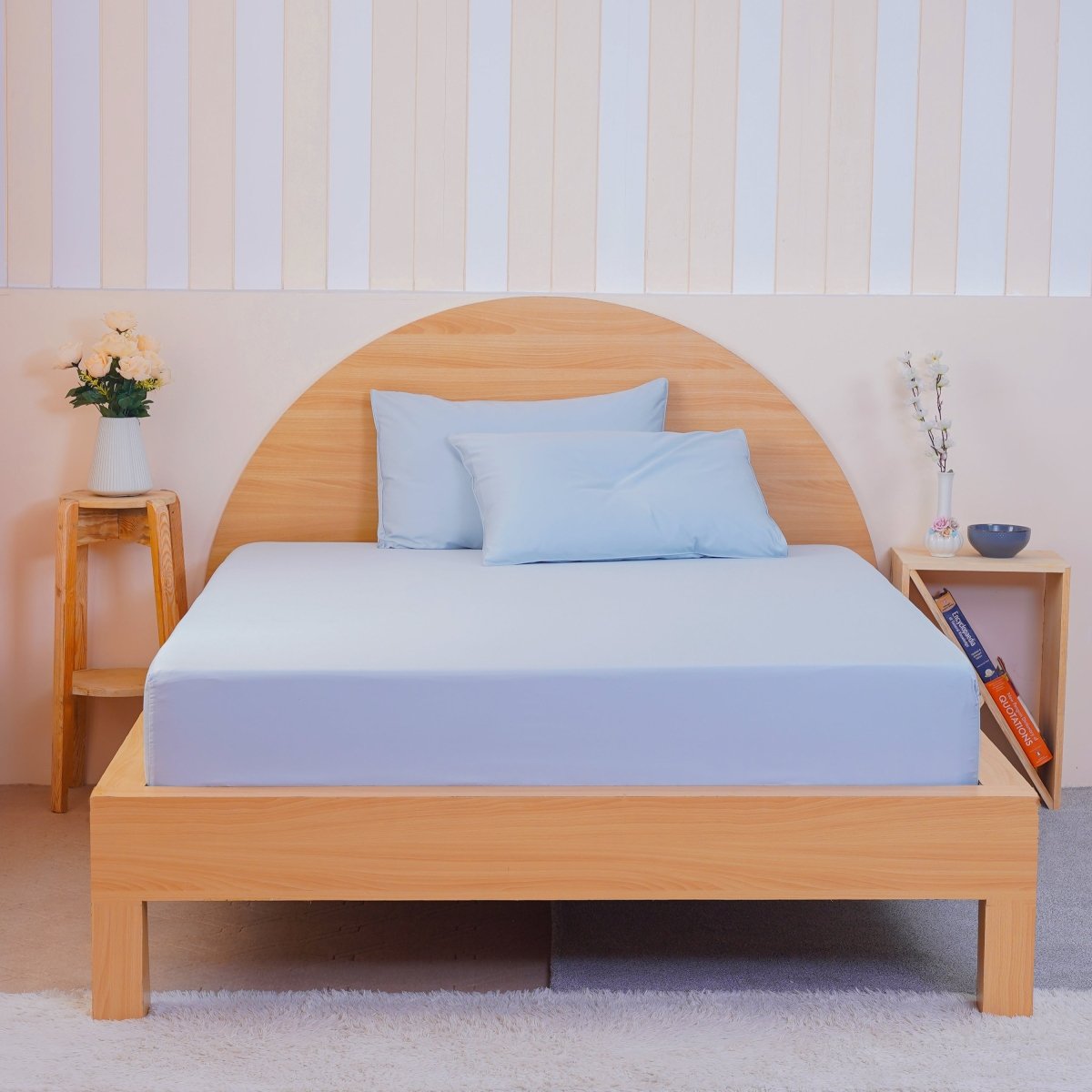 Ackly Bamboo Sky Blue Full Bedding Set