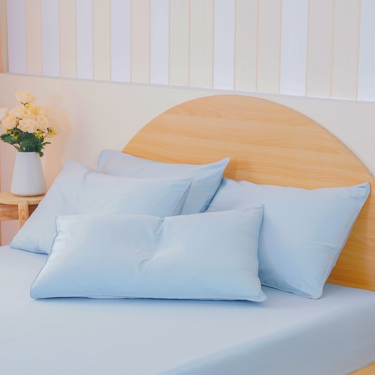 Ackly Bamboo Sky Blue Full Bedding Set
