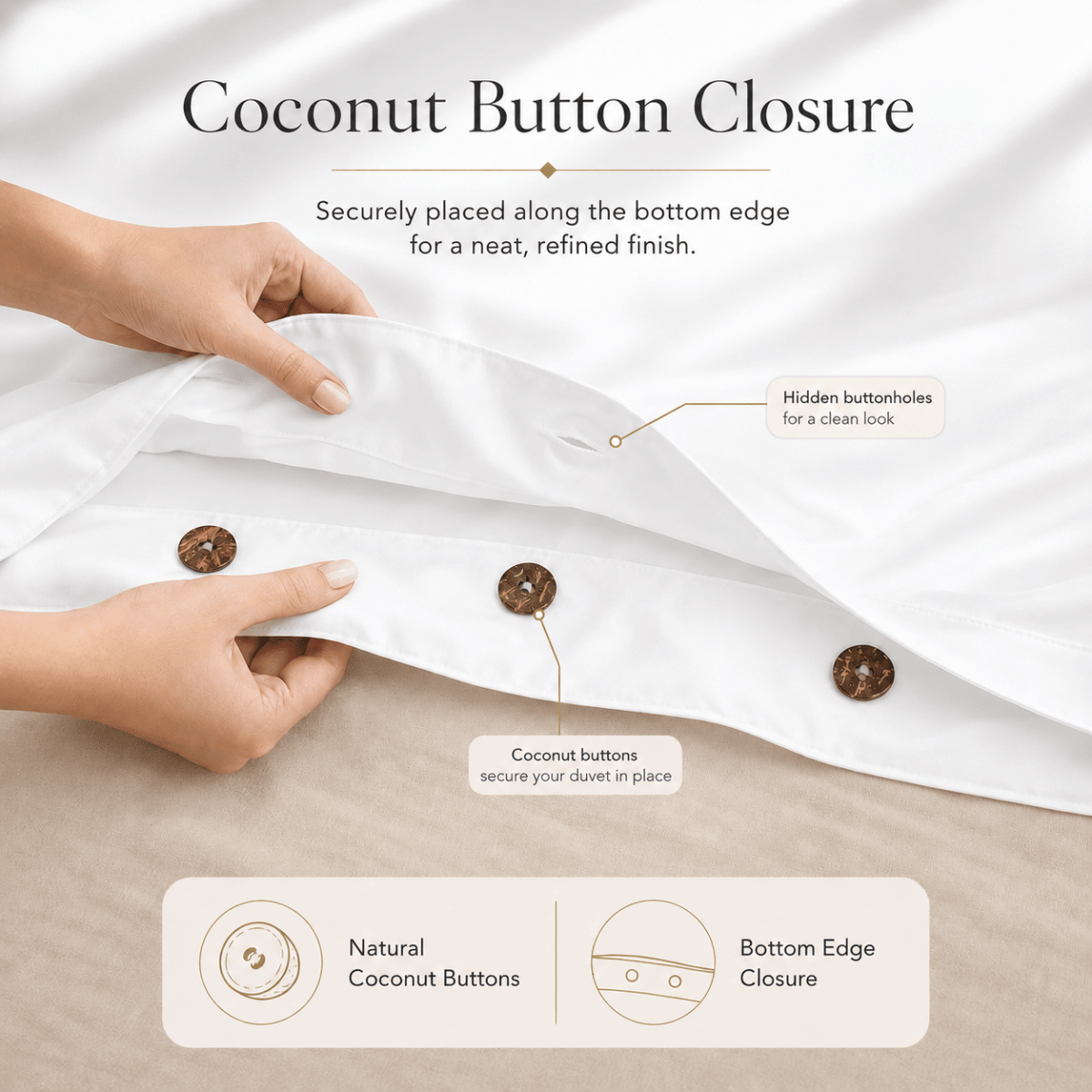Ackly Bamboo White Full Bedding Set