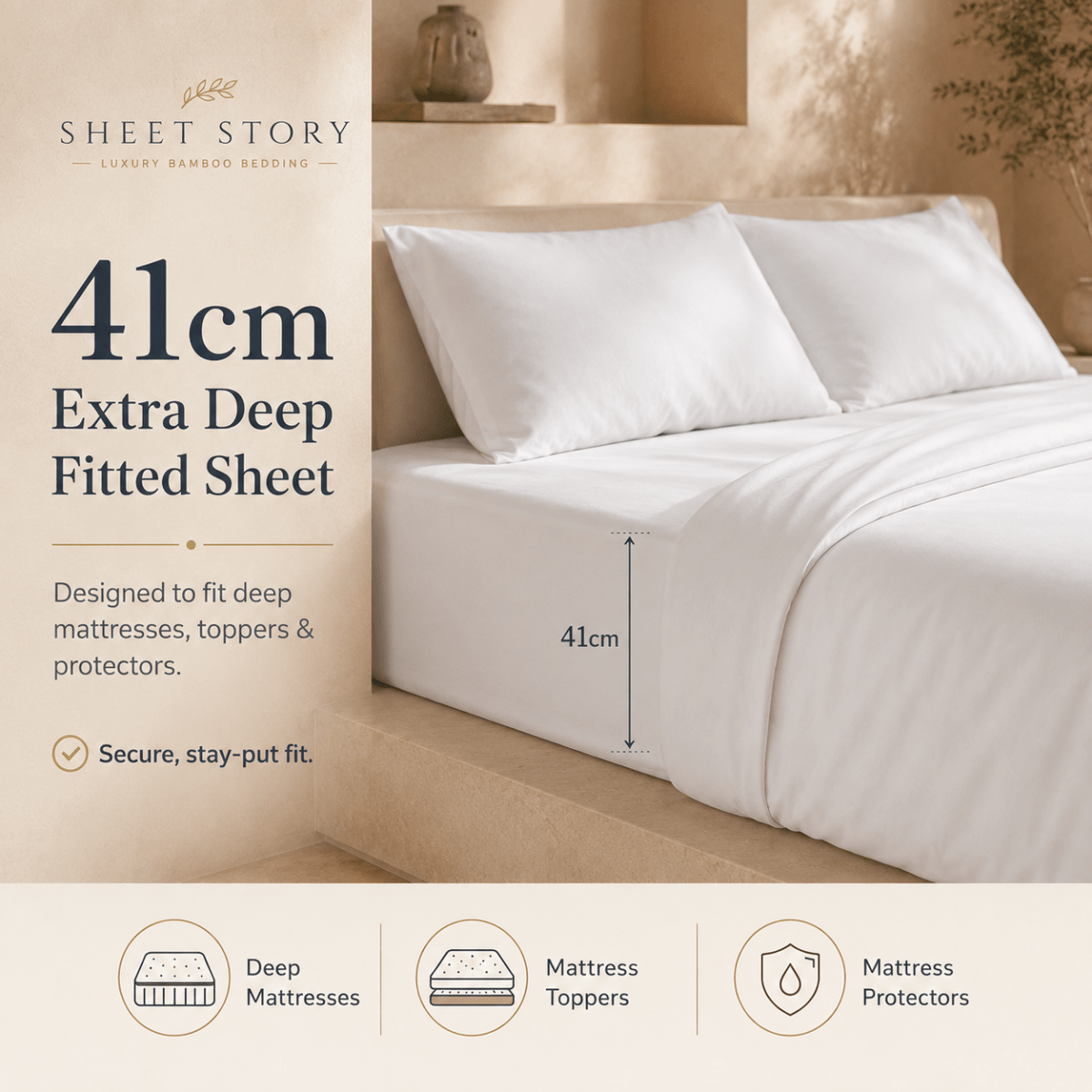 Ackly Bamboo White Full Bedding Set