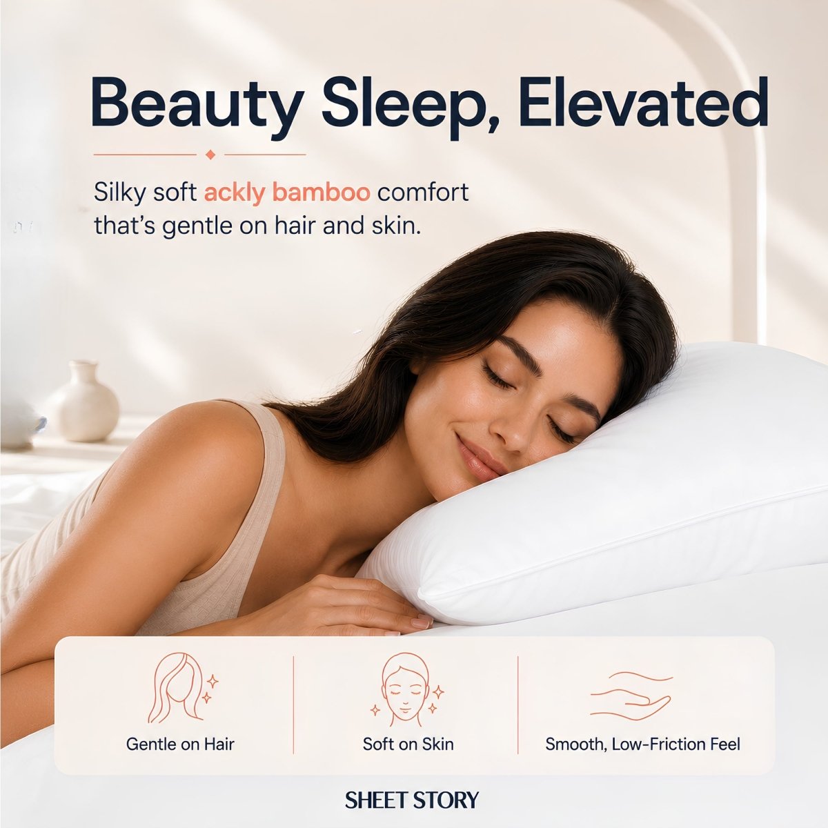 Ackly Bamboo - White Pillowcases Pair