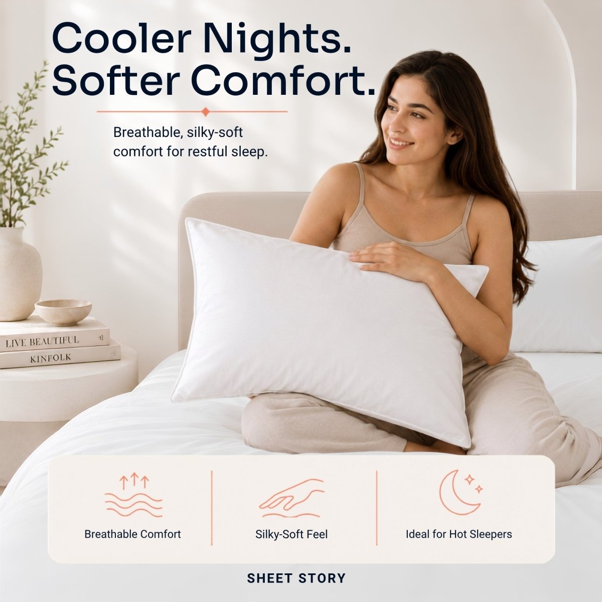 Ackly Bamboo - White Pillowcases Pair