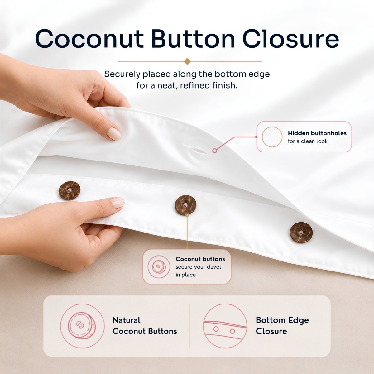 Ackly Bamboo White Duvet Cover Set