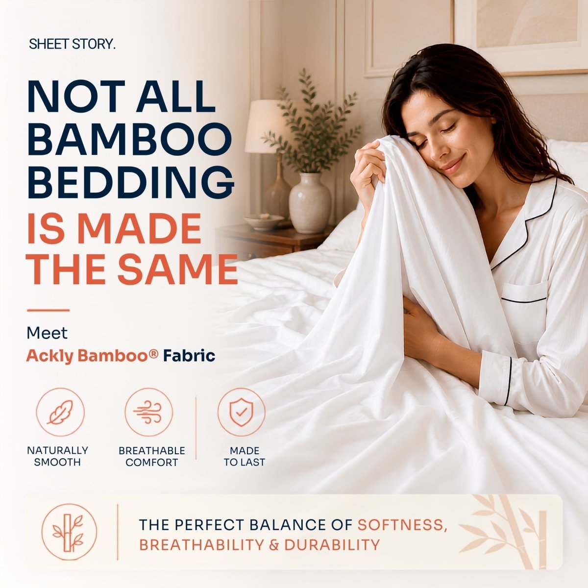 Ackly Bamboo - White Fitted Sheet