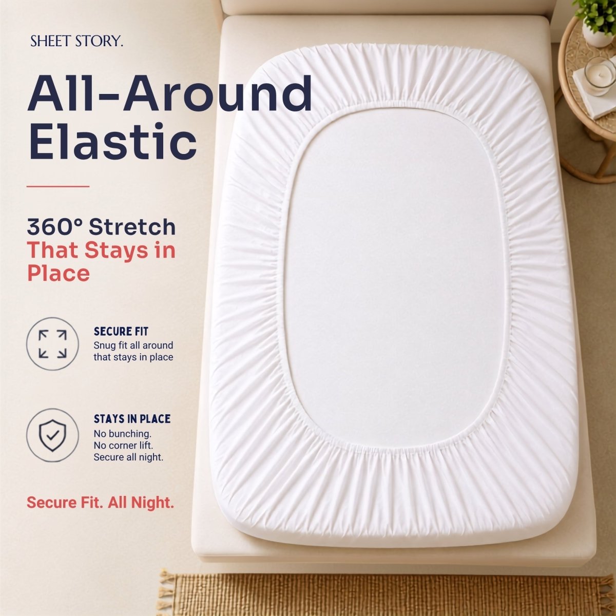 Ackly Bamboo - White Fitted Sheet