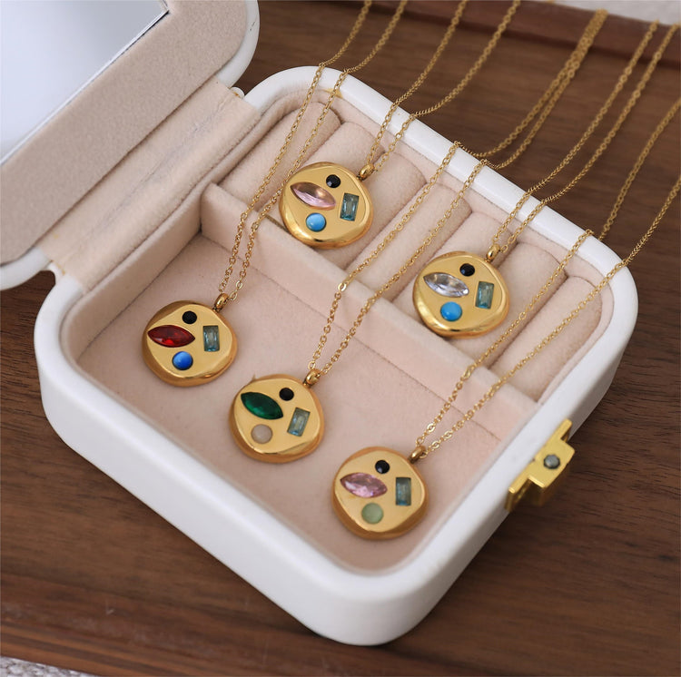 Colorful Zircon Mom Necklace December Birthday Stone Valentine's Day Gift Gifts For Moms Necklace