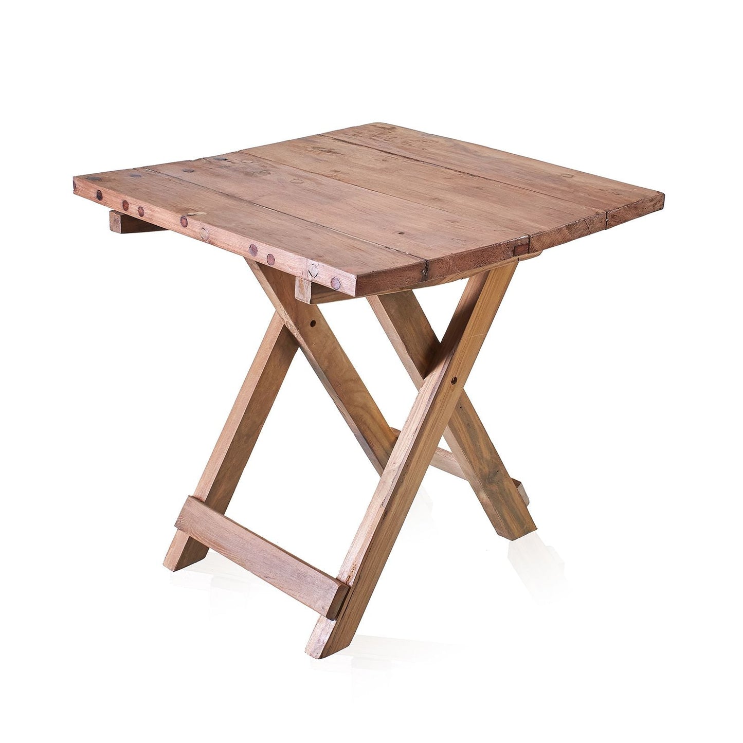 Recycled Teak Wood Square Folding Coffee Table 50x50x50cm