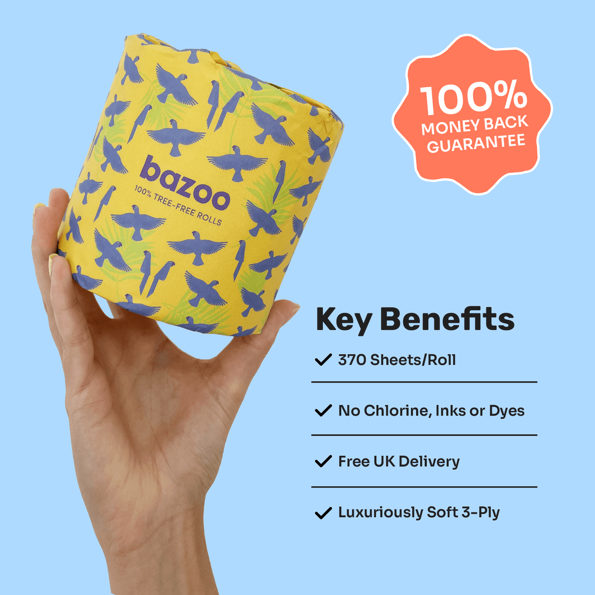 Bamboo Toilet Paper – Single Roll, Protected Species Range, Eco-Friendly