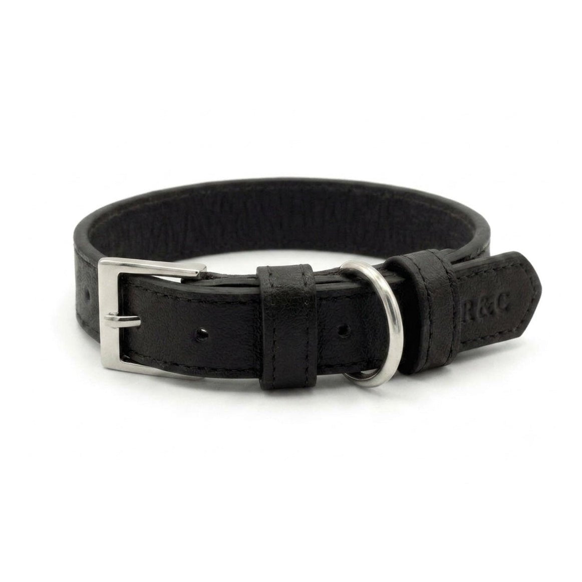 Black Leather Dog Collar