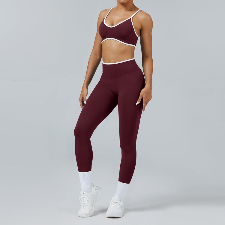 Seamless Back-Support Running Quick-Drying Yoga And Fitness Apparel Set