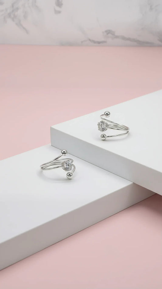 Solitaire Wrap Around Free Size Stacking Rings Box set of 36