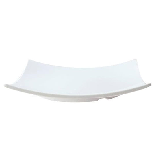 Classic White Square Melamine Flare Plate-12/case