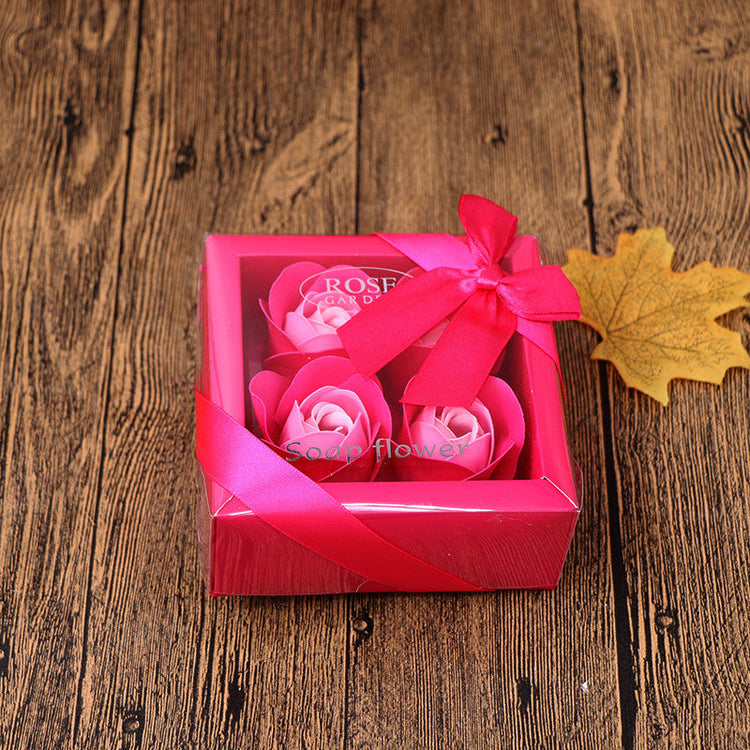 Soap Flower Gift Box Valentine's Day Gift Mother's Day Creative Gifts Bear Flower Rose Heart Shaped Tin Box