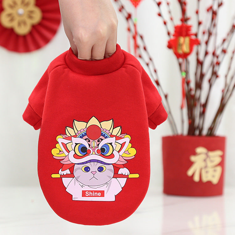 New Year Peking Opera Face Makeup Pet Clothes