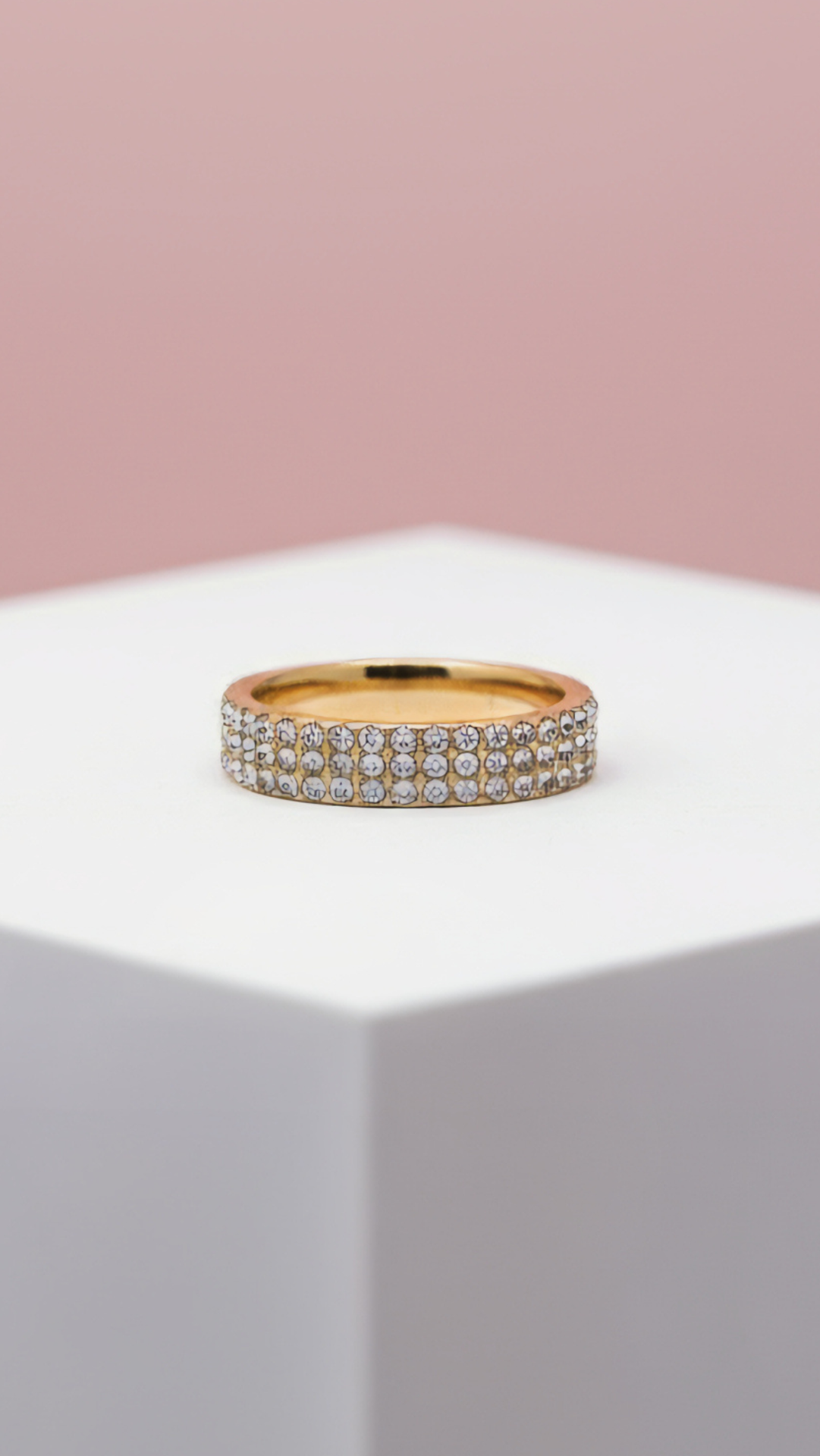 Eternity Band Crystal Ring Gold Box set of 12