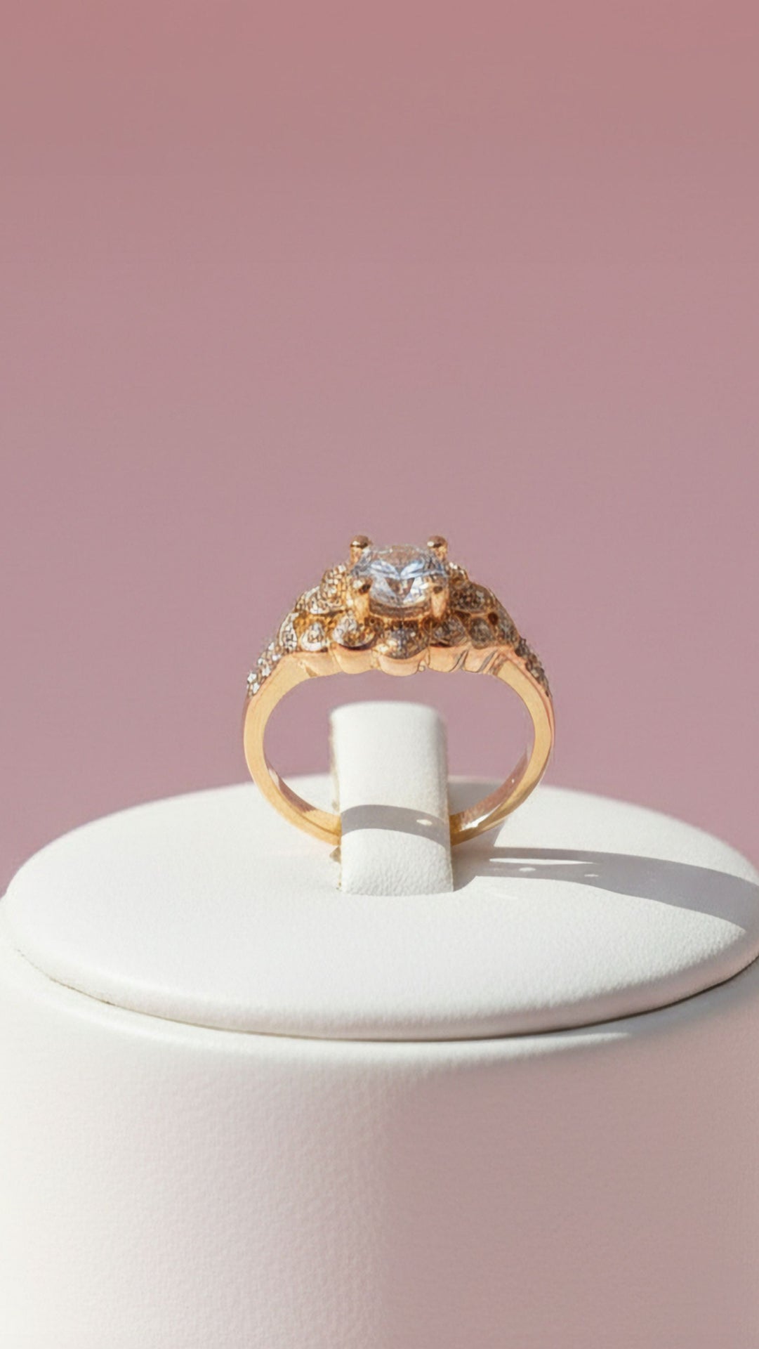 Gold Cluster Crystal Ring Gold Box set of 12