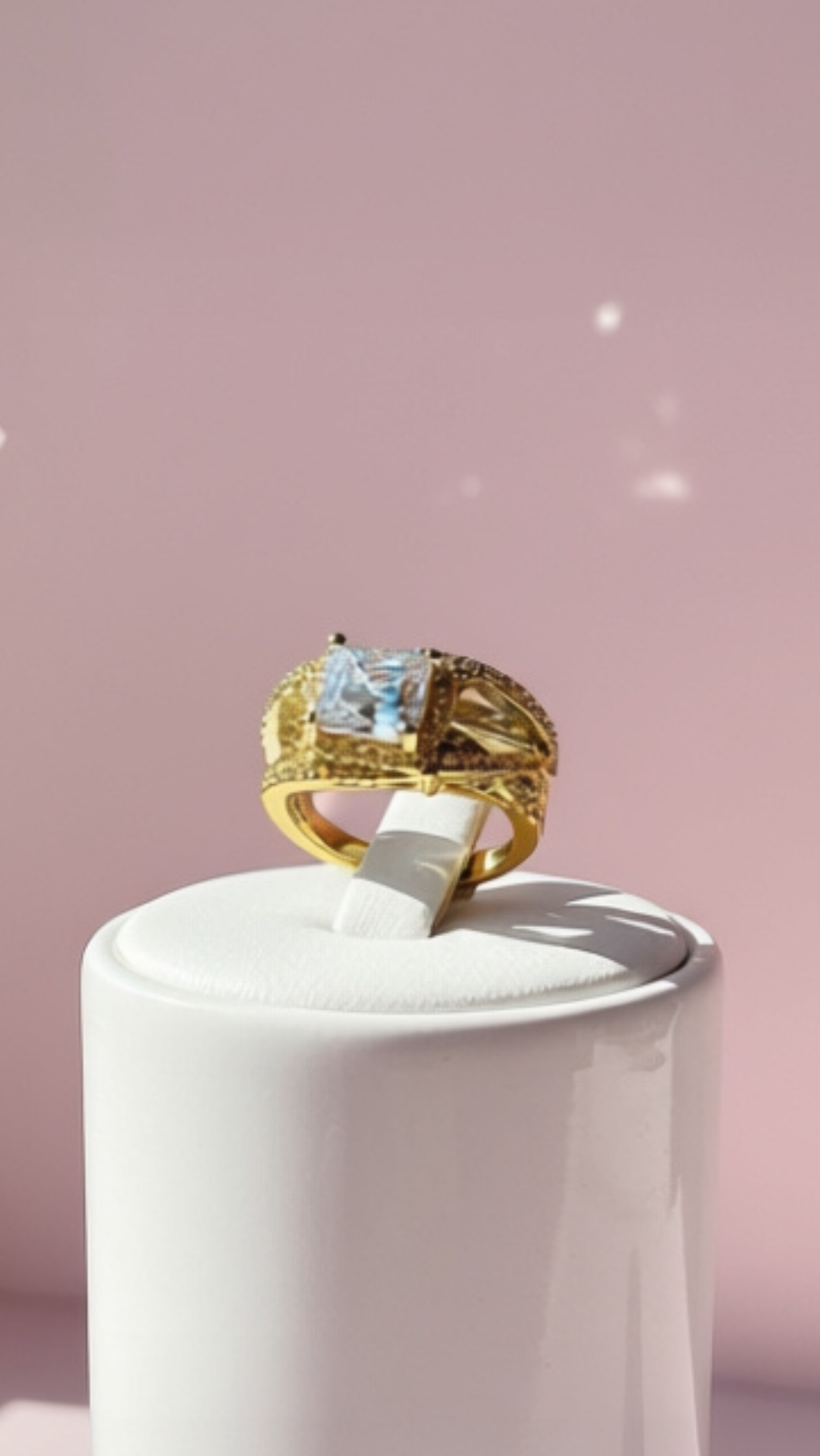 Square Cut Crystal Ring Box set of 12