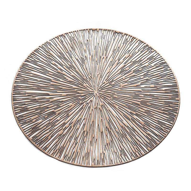 Gold Placemats Set of 2 | Chic Round Dining Table Mats