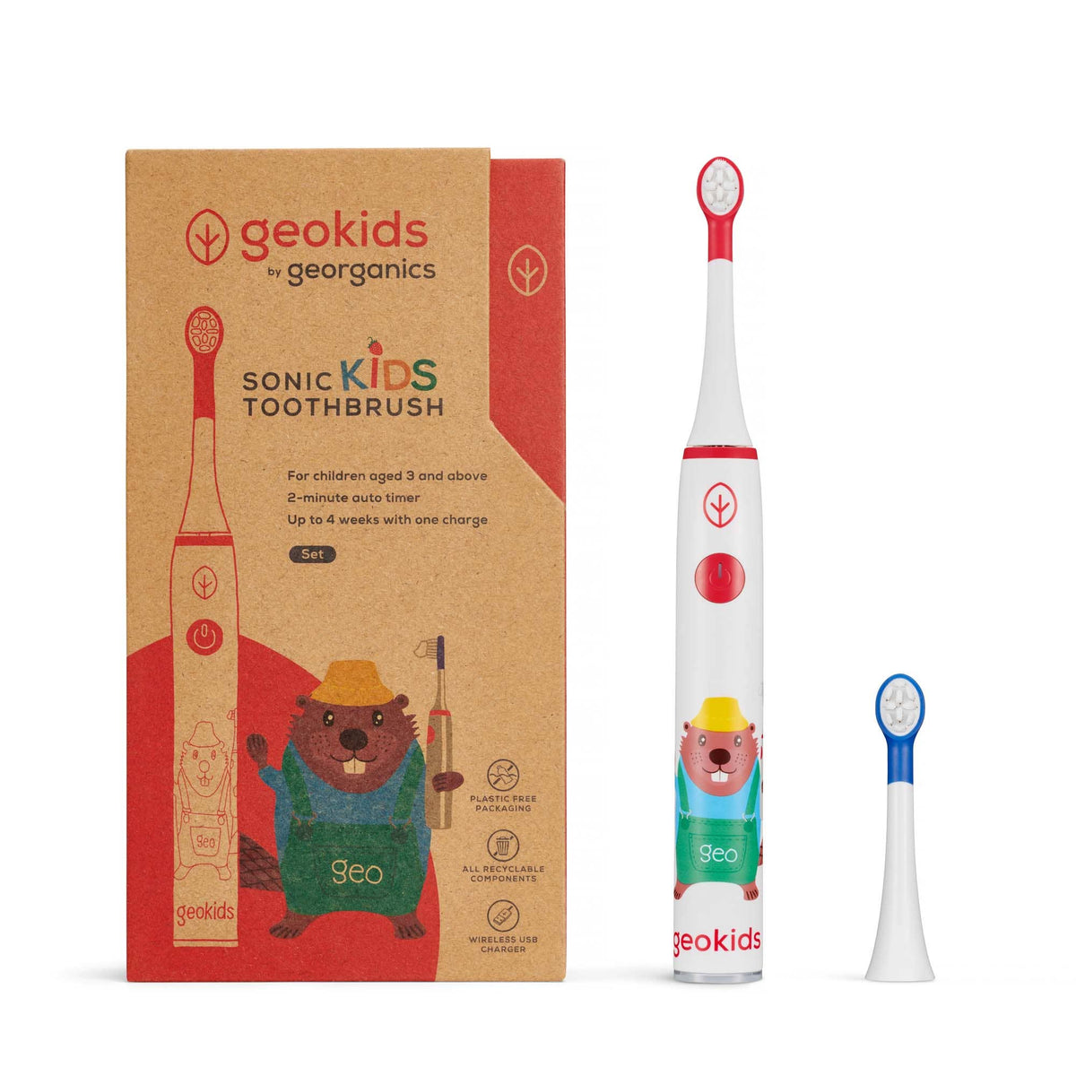 Children’s Sonic Toothbrush Set with Timer & Interchangeable Heads