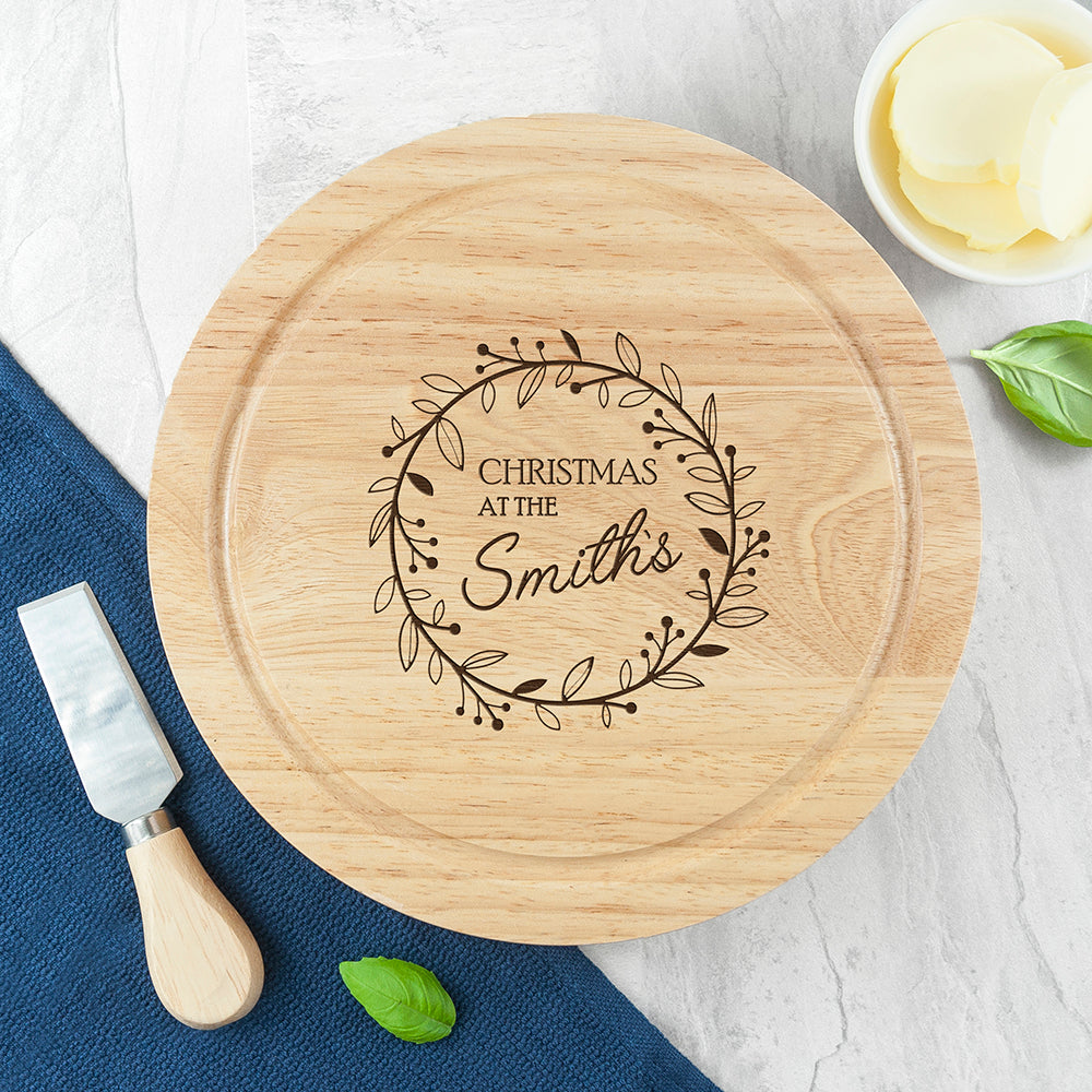 Personalised Classic Family Christmas Cheese Board Set
