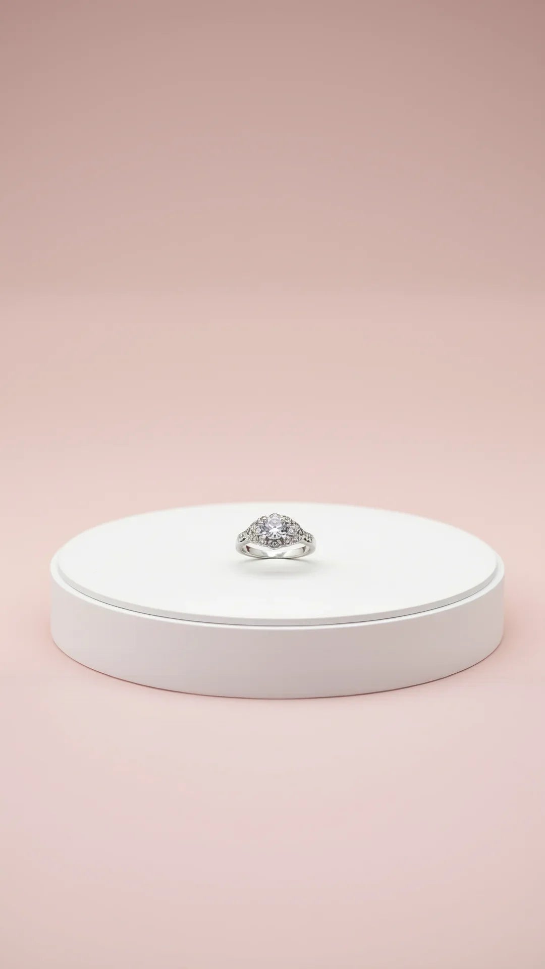 Silver Cluster Crystal Ring Silver Box set of 12