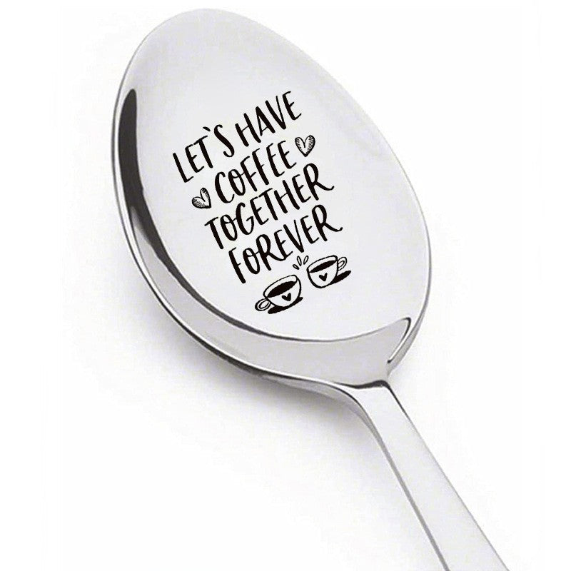 Mother's Day Gift Stainless Steel Lettering Long-handled Spoon