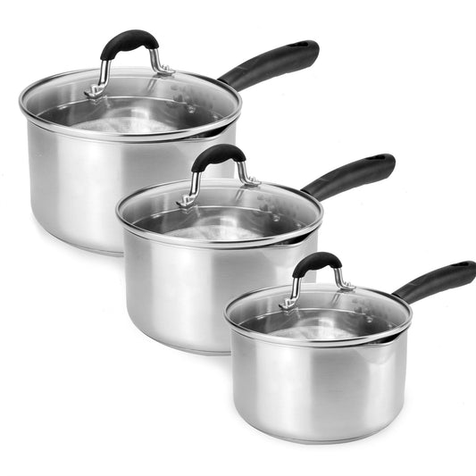 Stainless Steel Saucepans - Set of 3 | M&W