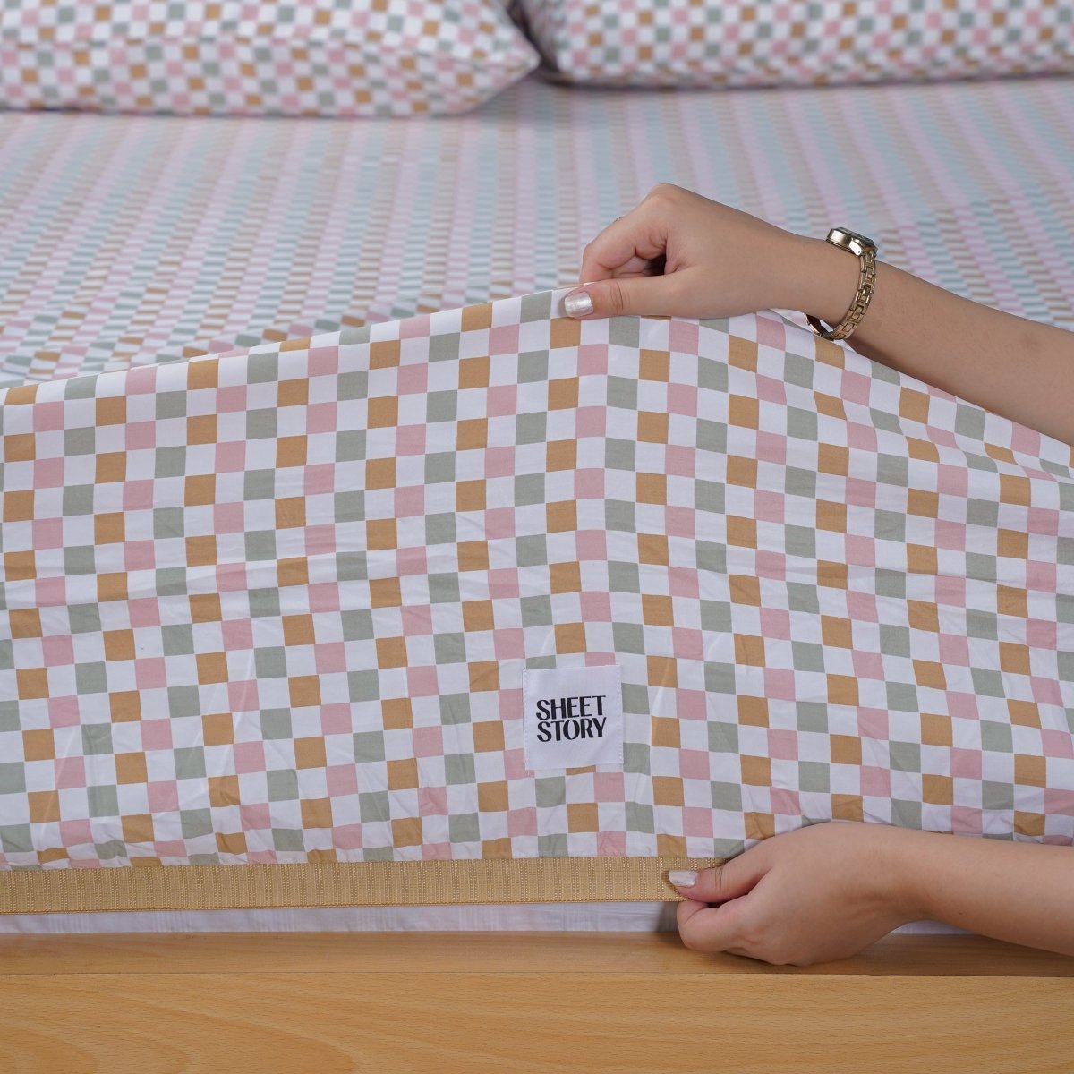 Ella Cotton Gems Checkerboard Full Bedding Set