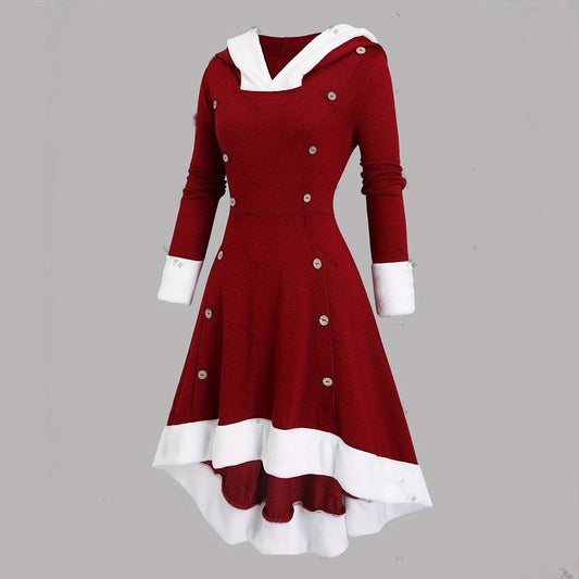Christmas Collection Women's Retro Long Hooded Dress