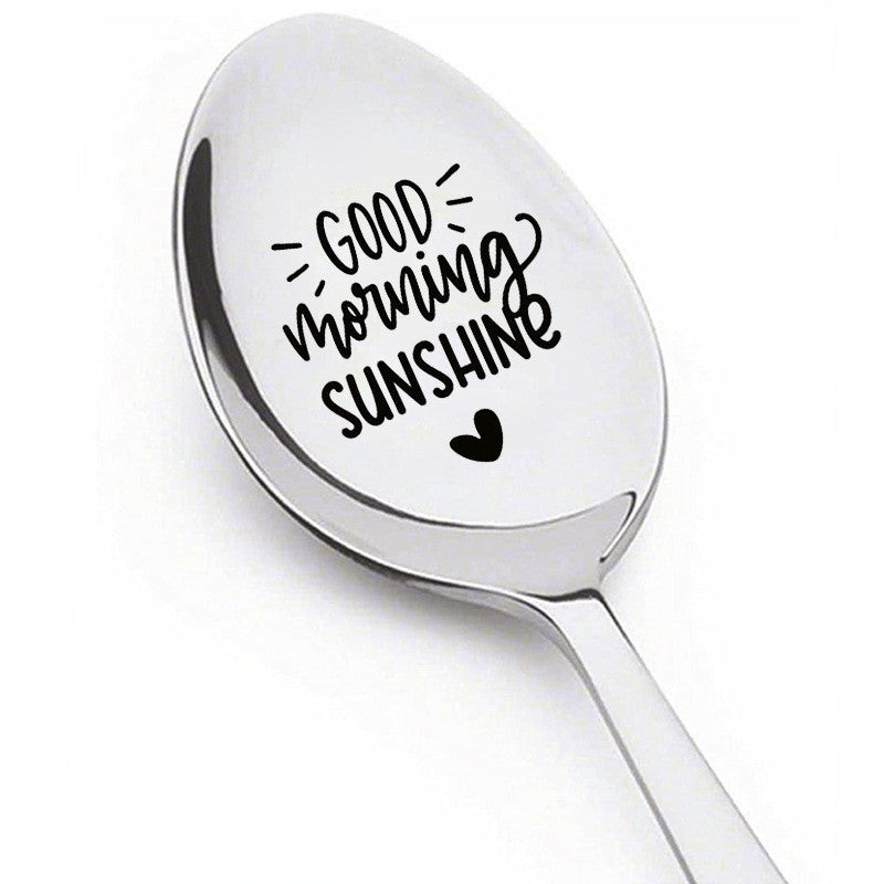 Mother's Day Gift Stainless Steel Lettering Long-handled Spoon