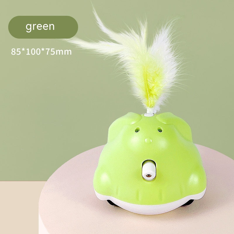 Feather Fishing Rod Turntable Automatic Self-Hi Laser Cat Teaser Toy