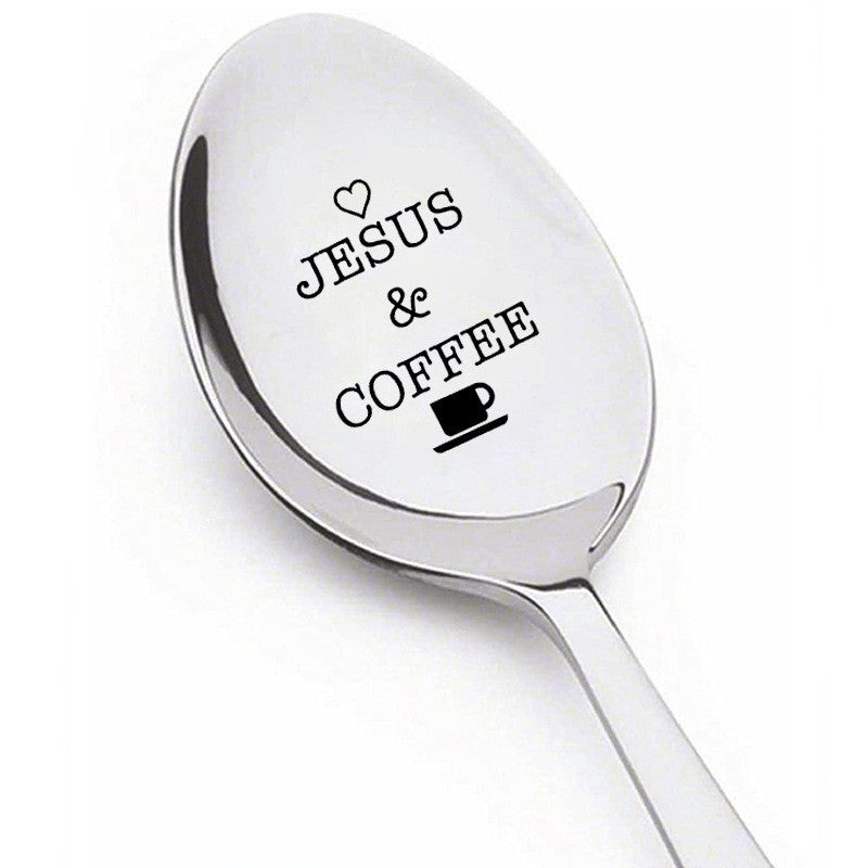 Mother's Day Gift Stainless Steel Lettering Long-handled Spoon