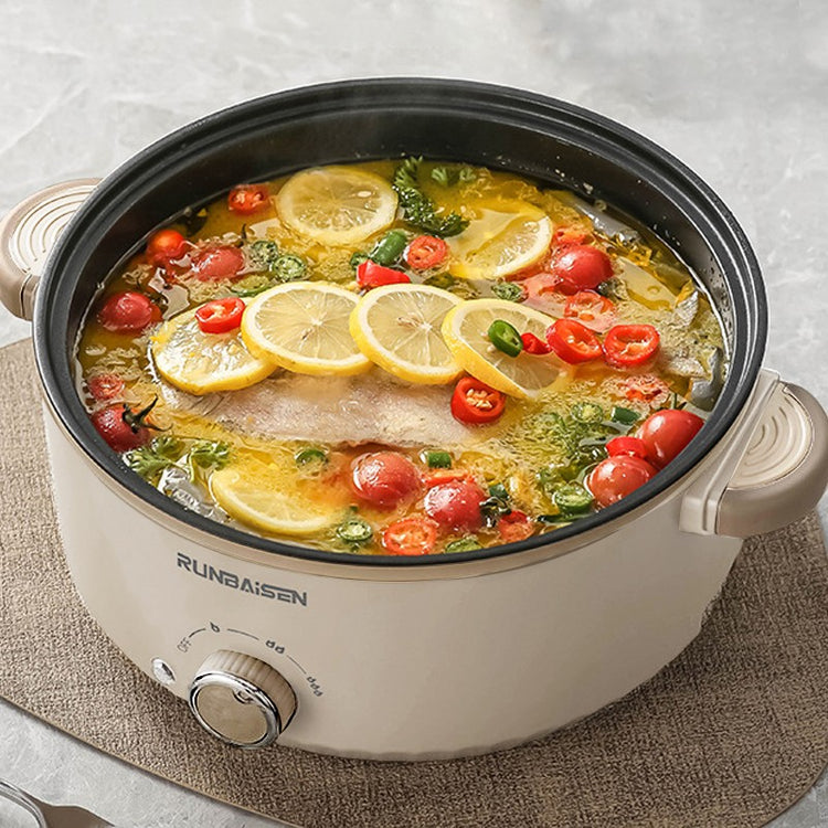 4L Electric Slow Cooker Glass Lid Non Stick Rice Cooking Frying Pan Stew Pot NEW