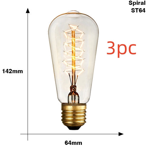 Edison Bulb E27 220V 40W ST64 A19 T45 G80 G95 G125 Incandescent filament bulb lighting Retro Edison Light Bulb
