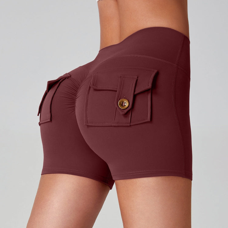 Sports Fitness Workwear Pocket Training Peach Quick-dry Butt-lifting Yoga Pants