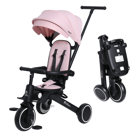 Foryourlittleone Xplor 6 in 1 Foldable Trike - Pastel Pink (10m-4y)