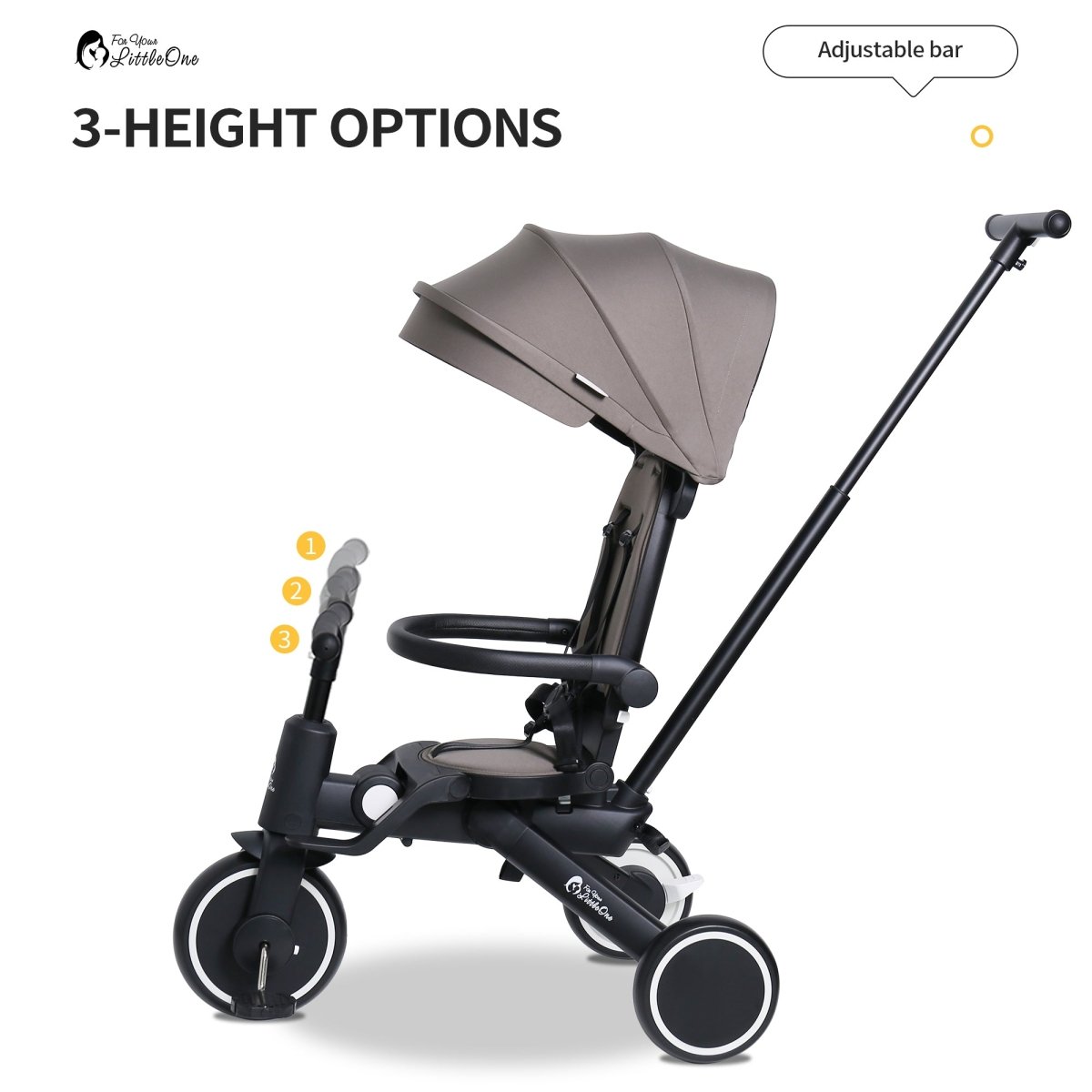 Foryourlittleone Xplor Plus 6 in 1 Foldable Trike - Pastel Pink (10m-4y)