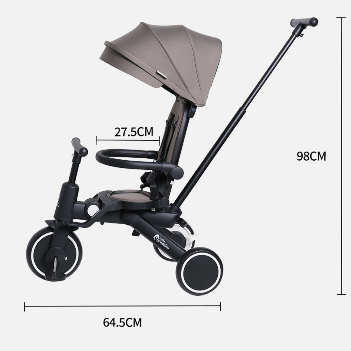 Foryourlittleone Xplor Plus 6 in 1 Foldable Trike - Jet Black (10m-4y)