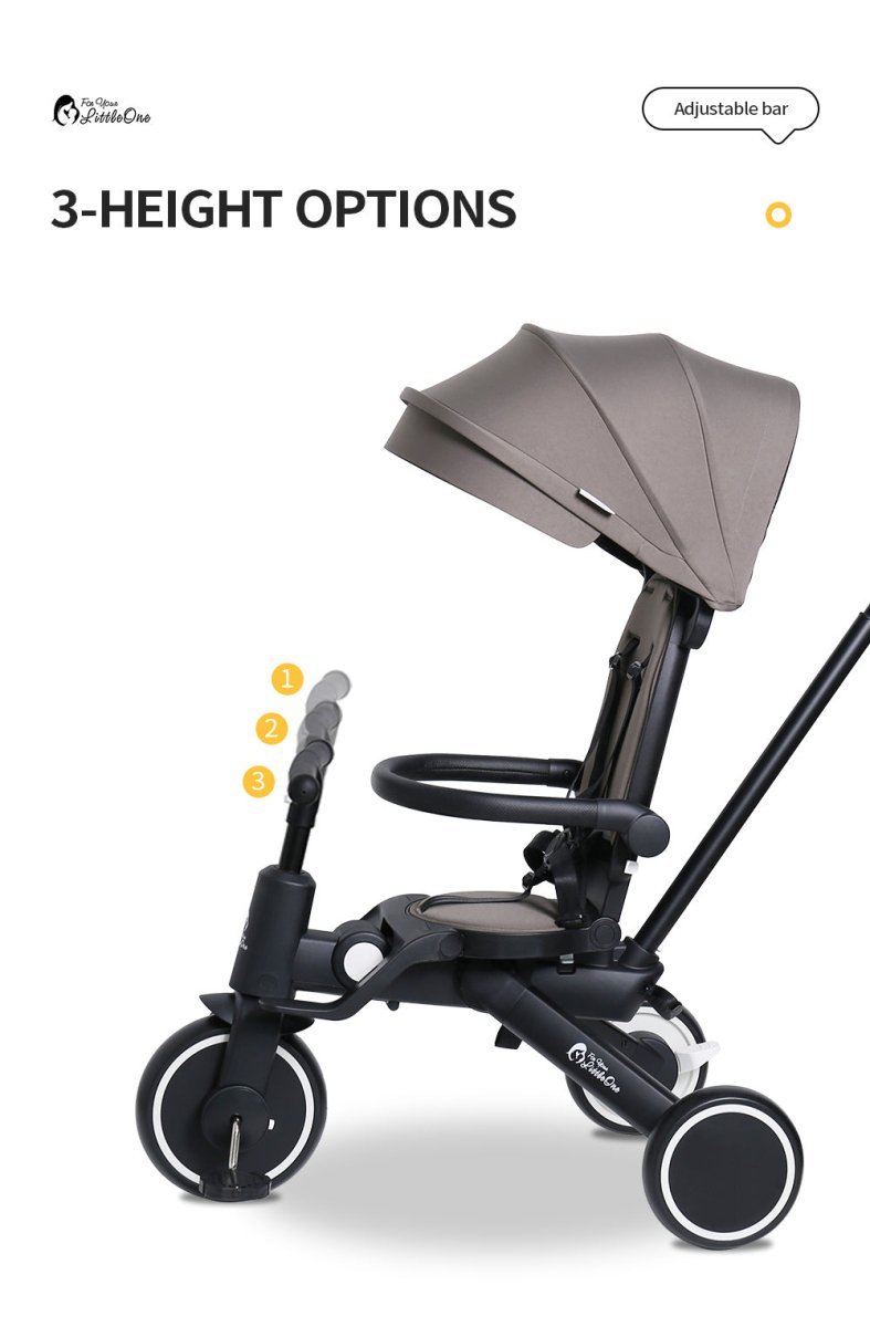 Foryourlittleone Xplor Plus 6 in 1 Foldable Trike - Pastel Pink (10m-4y)