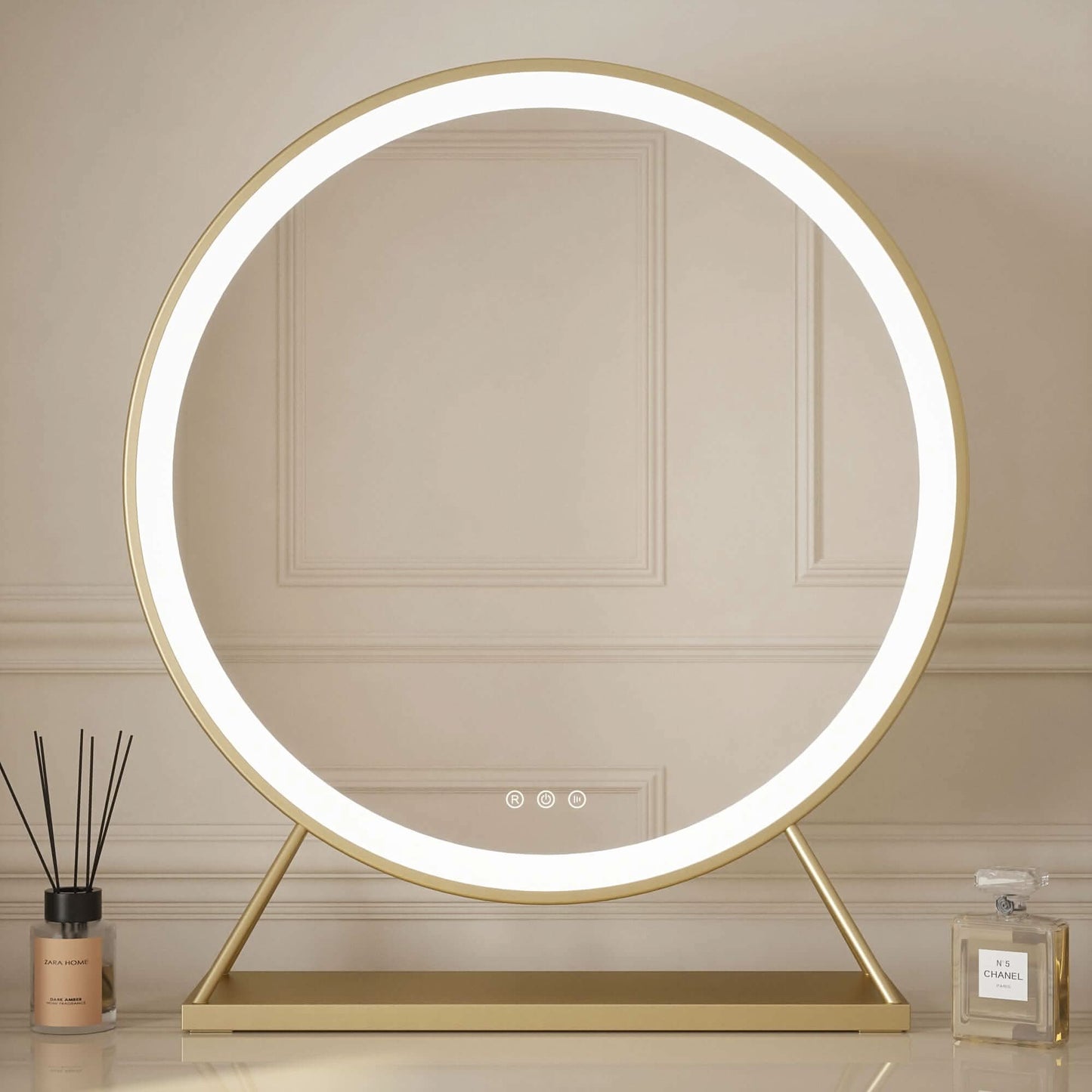 Anne Round Hollywood Mirror Gold 60x67CM