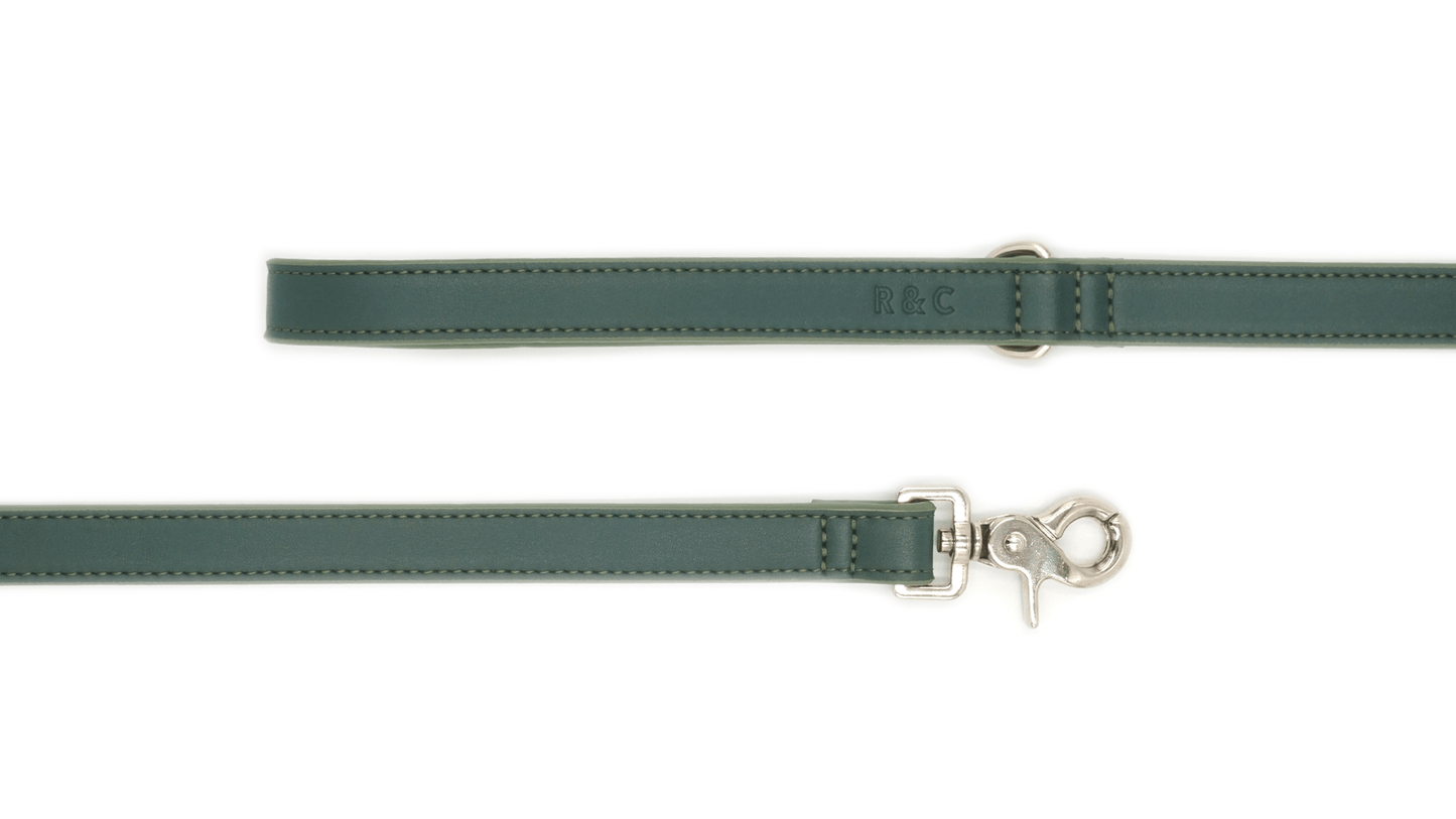 Green Leather Dog Lead
