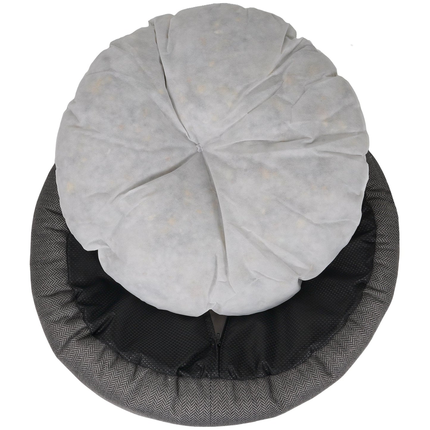 THE BALMORAL | LUXURY HERRINGBONE CALMING DONUT DOG BED
