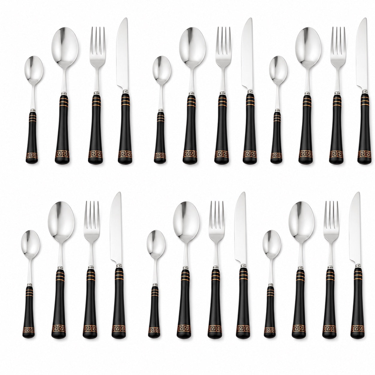 Heritage Gold 24-Piece Cutlery Set – Black