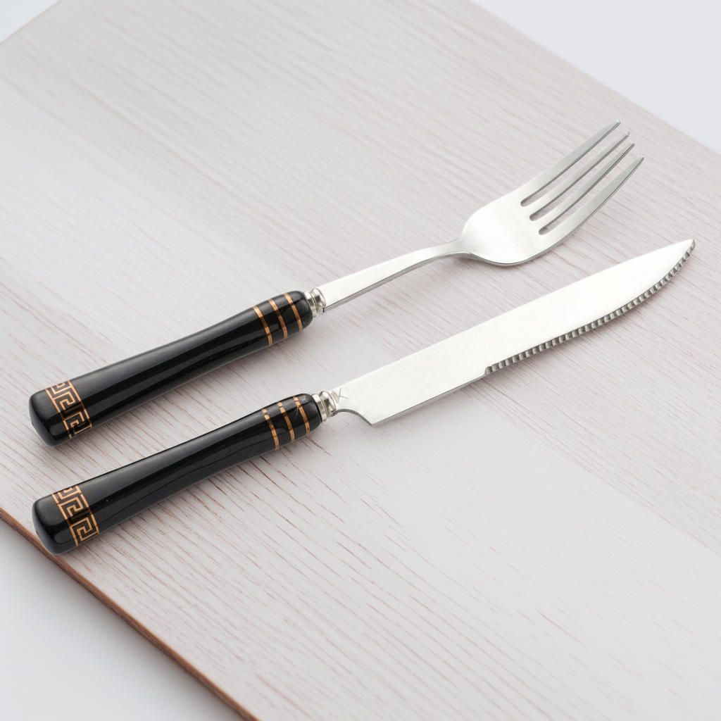 Heritage Gold 24-Piece Cutlery Set – Black