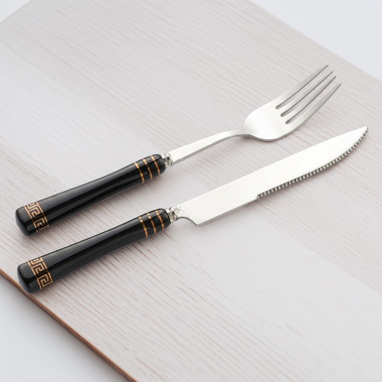 Heritage Gold 24-Piece Cutlery Set – Black