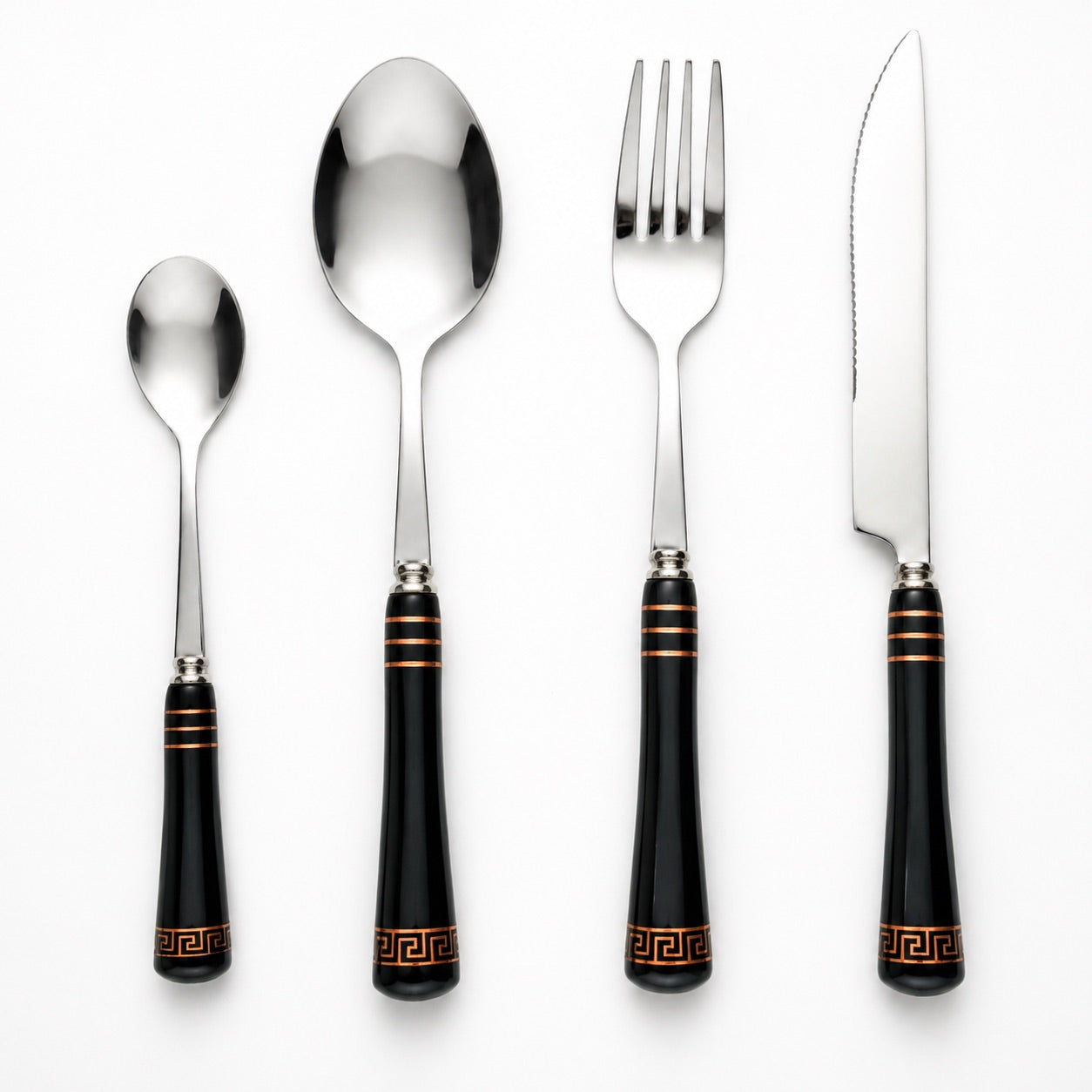 Heritage Gold 24-Piece Cutlery Set – Black