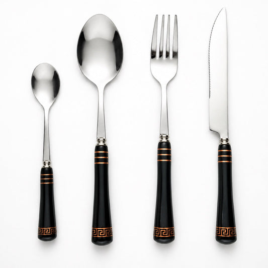 Heritage Gold 24-Piece Cutlery Set – Black