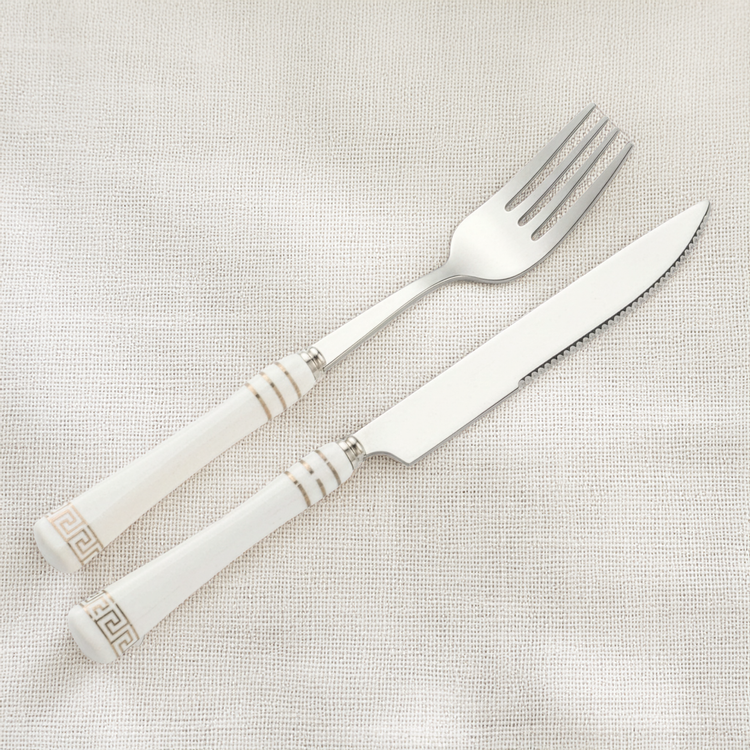 Heritage Gold 16-Piece Cutlery Set – White