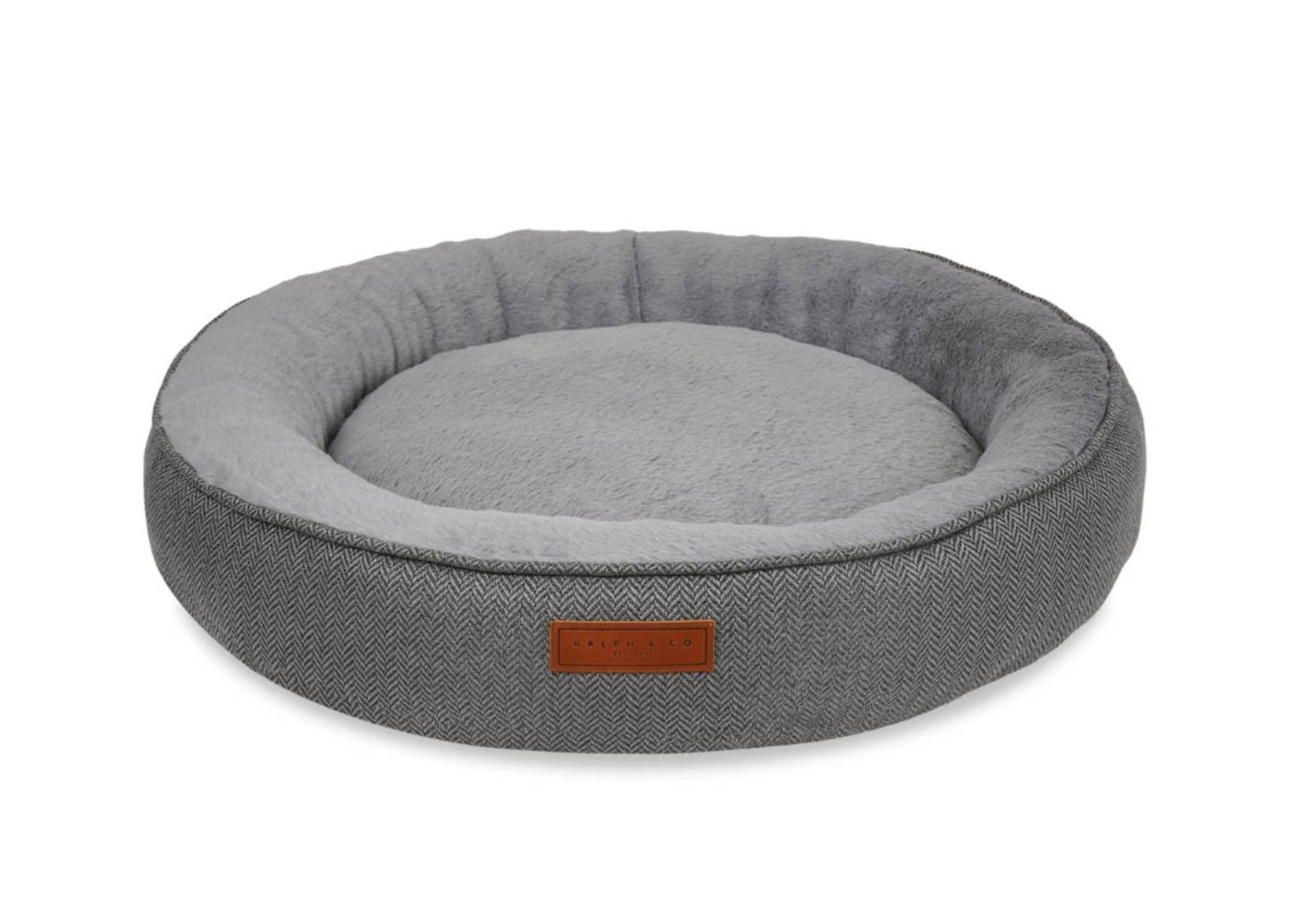 THE BALMORAL | LUXURY HERRINGBONE CALMING DONUT DOG BED